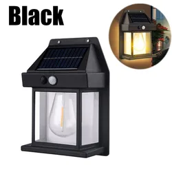 Powerful Outdoor Solar LED Waterproof Street Light for Garden and Pathway Decoration (Black)