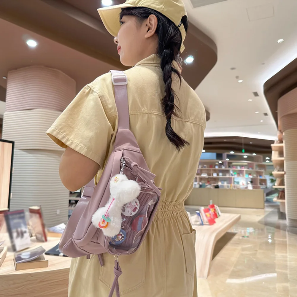 Ita Bag Fanny Pack Cute Crossbody Sling Bag Nylon PVC Belt Bag Chest Bag for Women Girls Teens