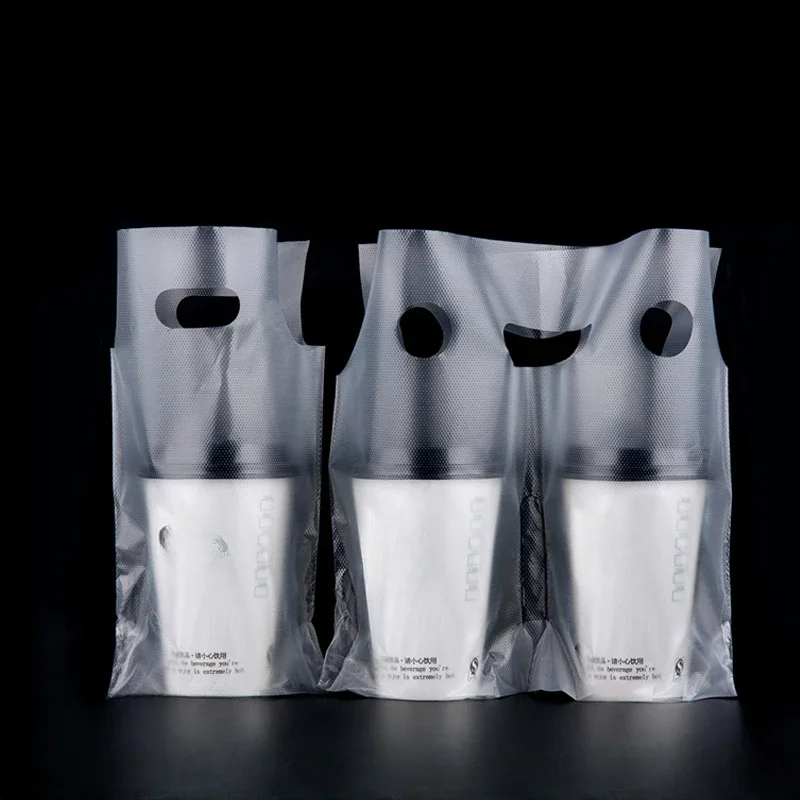 

Пакеты для упаковки молока, чая на вынос, напитков, кофе, одна чашка, двойная чашка, одноразовый прозрачный пластиковый портативный упаковочный пакет