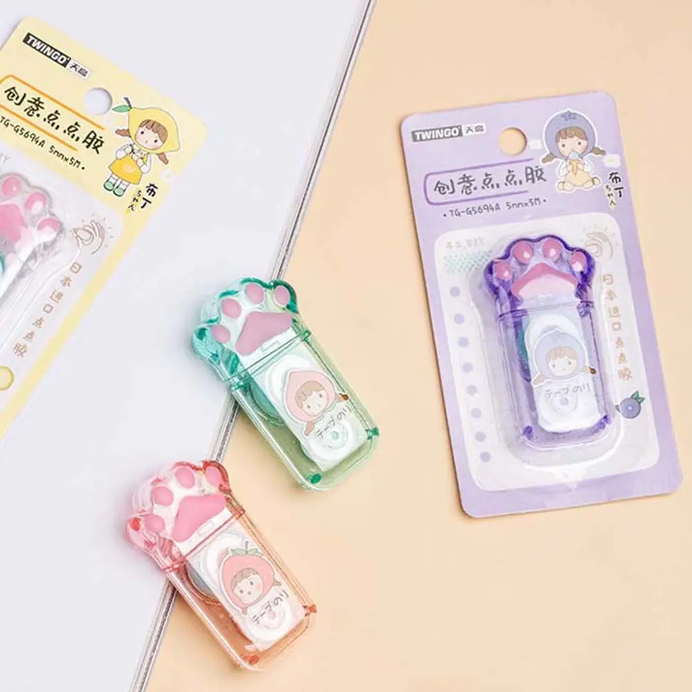 Scrapbooking 데코 러너 롤러 테이프 DIY 공예 양면 테이프 양면 고양이 발톱 접착 종이 테이프 포인팅 접착제 스틱