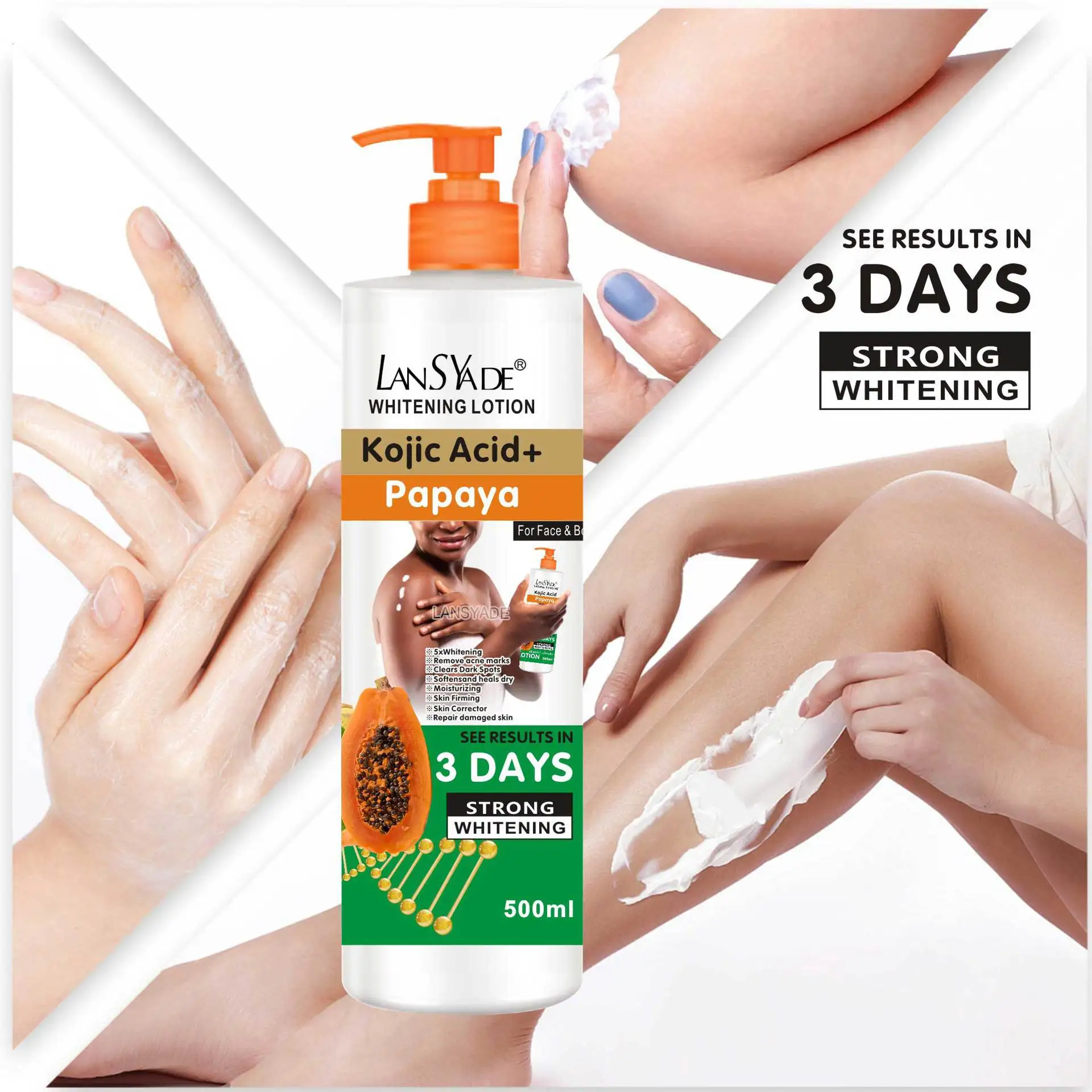500ml Papaya Body Lotion Moisturizes The Body Skin Massage Essence, Making The Skin Smooth and Improving Roughness 2