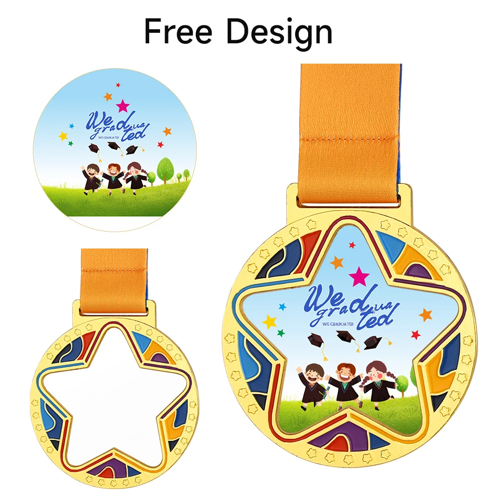 Creative Acrylic Medal Children's Medals Award Transparent Medal School Students Running Sport Games Medals Free Print award medals