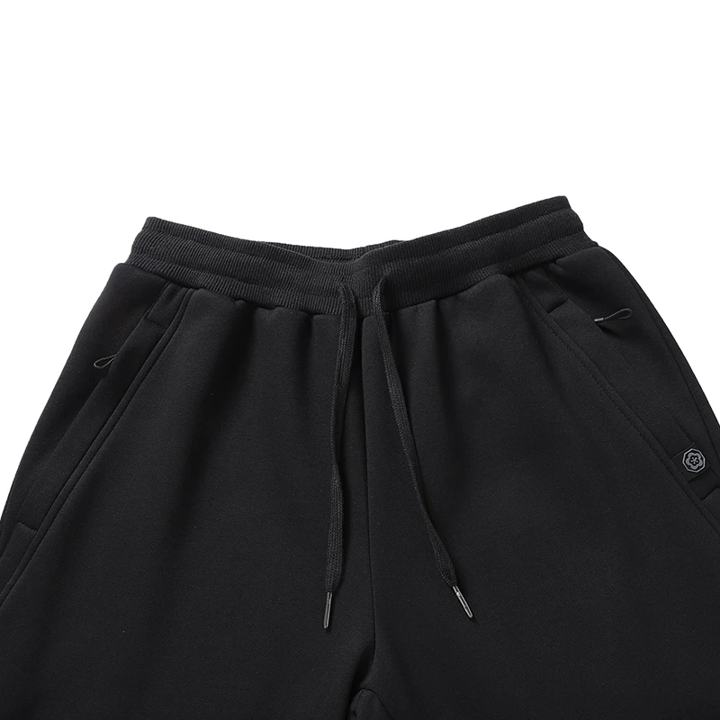 2024 Winter Zip Pockets Thicken Fleece Sweatpants Men Joggers Black Grey Down Cotton Warm Pants Male Water Proof Thermal Trouser