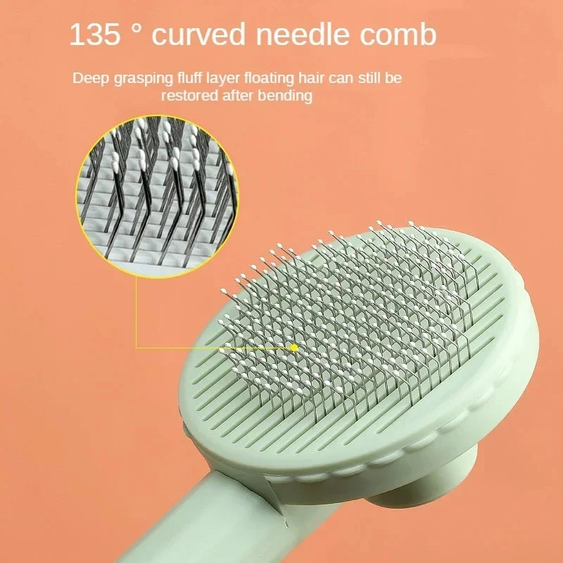 Title 4, Pet Brush, Automatic Cat Grooming Comb, Self-cl...