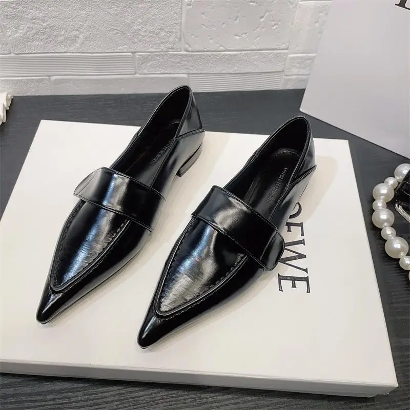 Women's shoes 2026 spring new item European and American style pointed single shoe women's low heel professional women's shoes