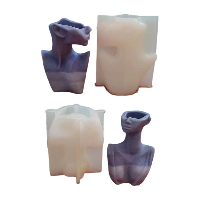 

Succulent Flower Pot Silicone Mold Bust Body Shape Resin Casting Mold Plaster