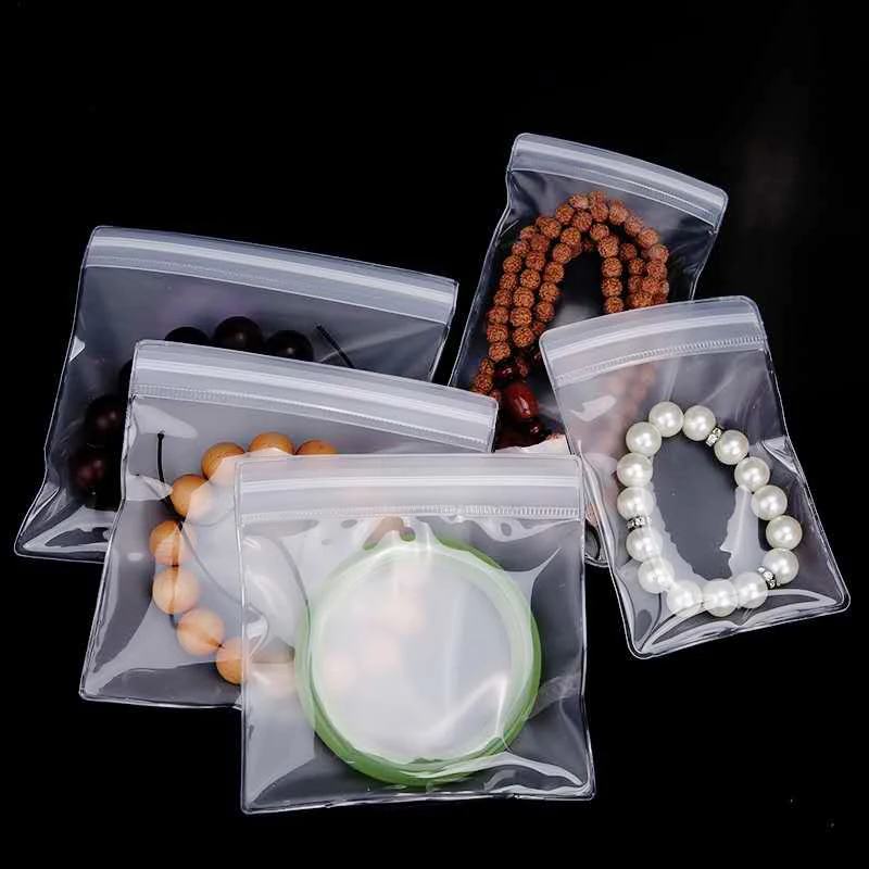 50pcs Soft Resealable Plastic Zip Lock EVA Bag Thick Antioxidant Matte Jewelry Phone Beads Cosmetics Rings Gift Frosted Pouches 5