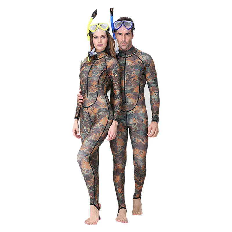 DIVE&SAIL One-piece Camouflage Rashguard Adults Dive Skin UPF50+ Wetsuit Swimwear for Diving Swimming Boating Snorkeling Surfing