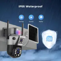 10x Zoom 4G SIM caméra solaire extérieure 6K 12MP trois objectifs HD Vision nocturne caméra de Surveillance IP Protection de sécurité PTZ CCTV Cam 4