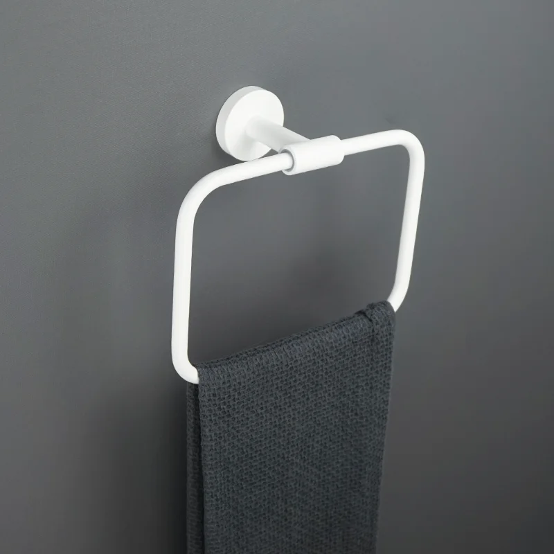 Matte White Bathroom Accessories Hardware Set Bath Towel Holder Paper Holder Robe Hook Toilet Brush Soap Dish Towel Rack Shelf