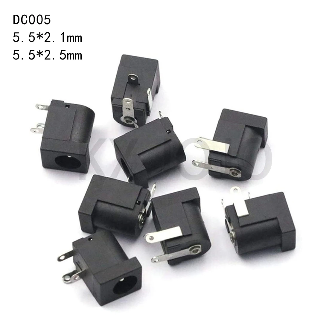 

Socket Connectors DC-005 Black DC Power Jack Supply Barrel-Type Right Angle PCB Mount Terminal 5.5*2.1/2.5mm