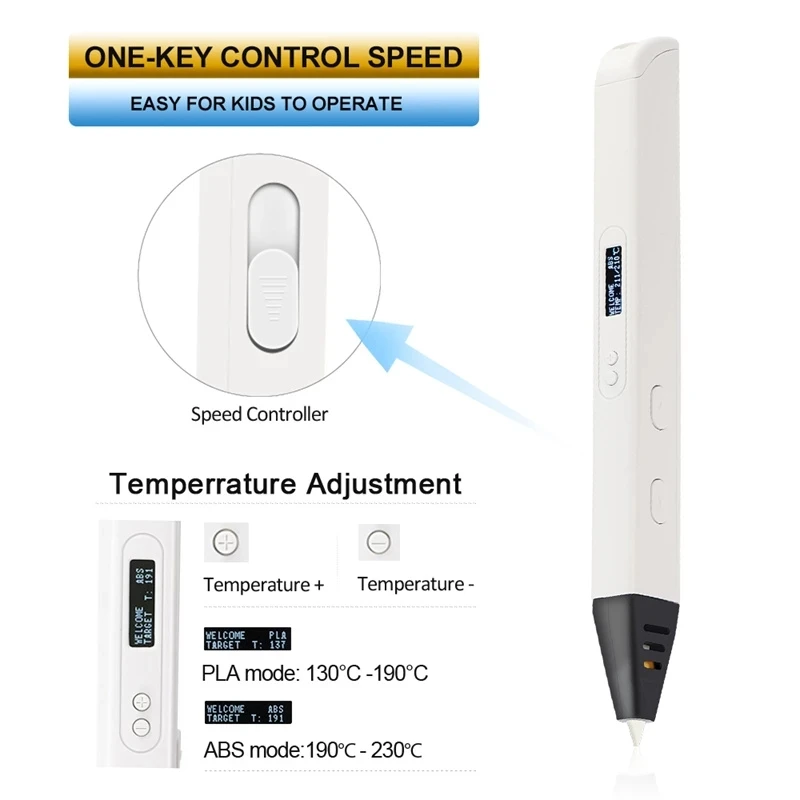 RP800A 3D 펜 전문 프린팅 펜, LED 디스플레이 드로잉 세트, 낙서 미술 공예, 선물 만들기 교육, 신상 핫 세일