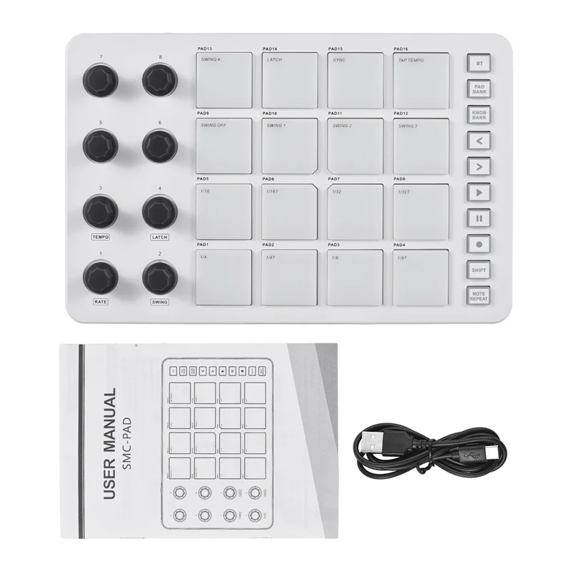 M-VAVE MIDI Controller Strike Pad RGB Backlight MIDI Keyboard BT Connection Low Latency 3.5Mm Output Interface Pad