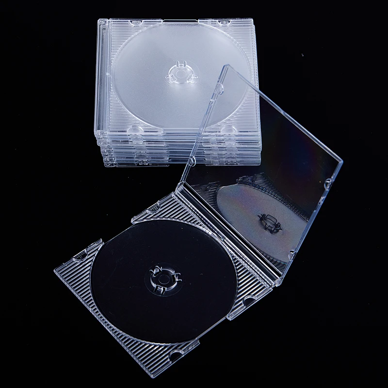 CD DVD Storage Case 5/10pcs Household Standard Single Disc Empty Clear Plastic Box