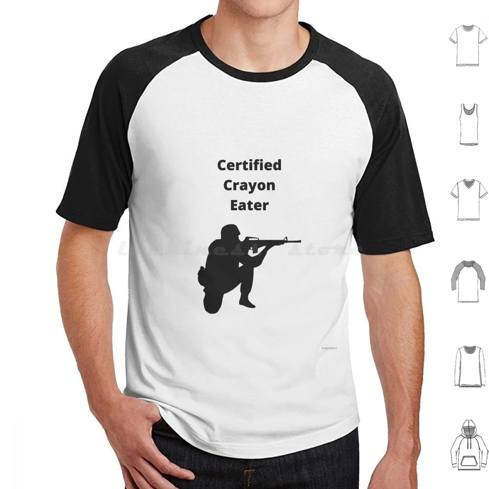 Maglietta Certificata Crayon Eater Uomo Donna Bambini 6Xl Marine Marines Usmc Marine Corps