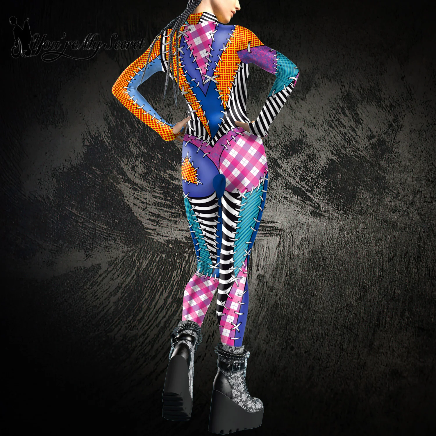 Adult Unitard [You're My Secret] Halloween Women Rag Doll Cosplay Costume Adult Kid Bodysuits Skinny Catsuit Party Stage Performance Costumes