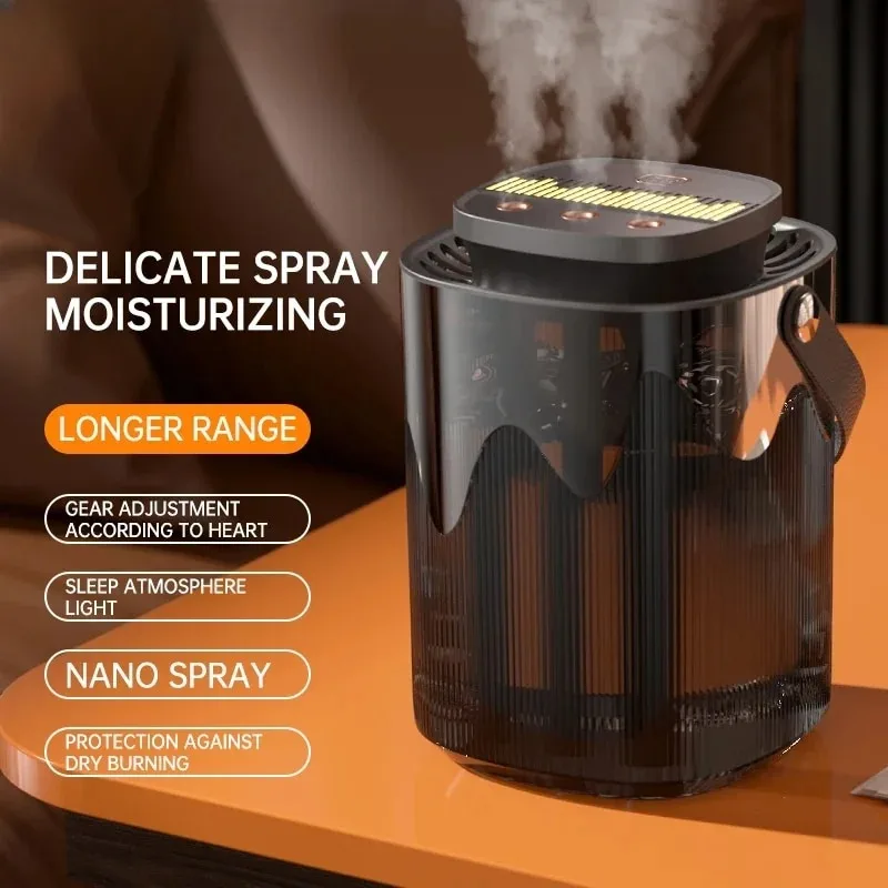 

3L Air Humidifier 2400mah Rechargeable USB Three Nozzle Humidifier Aroma Essential Oil Diffuser For Home Bedroom