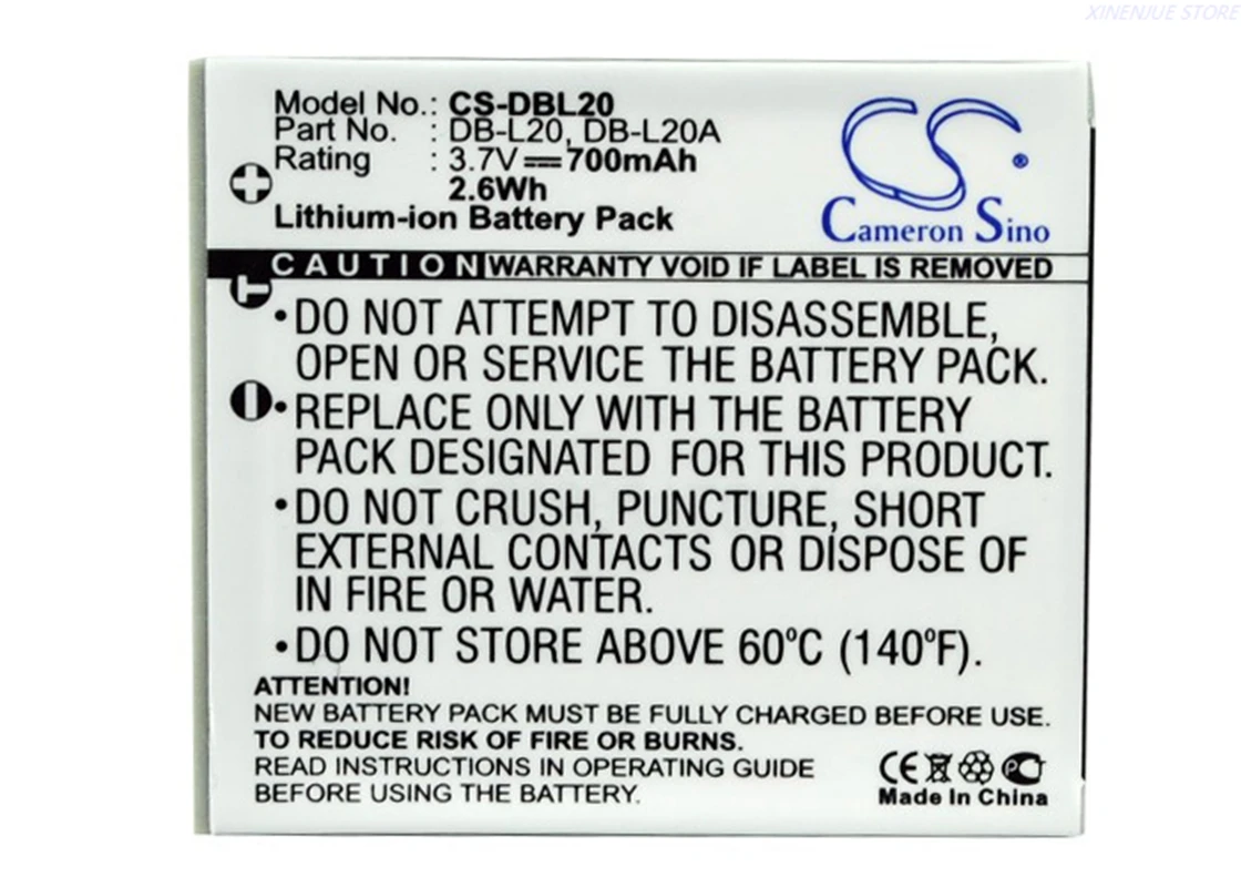 vhbw batteria compatibile con Sanyo VPC-E7, VPC-E6 EX