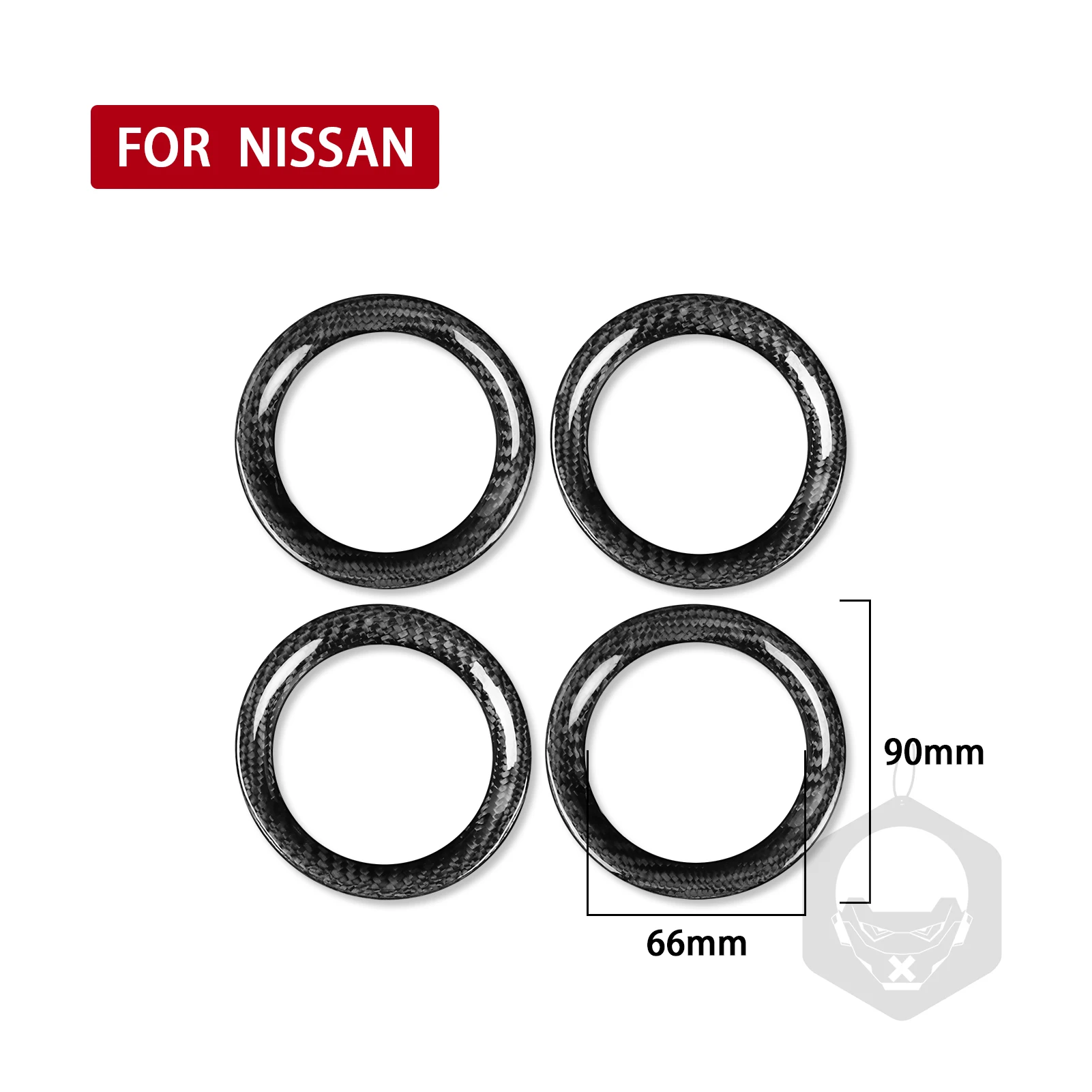 For Nissan GTR R35 2008-2016 Air Conditioning Outlet Vent Ring Real Carbon Fiber Cover Trim Car Interior Styling Accessories