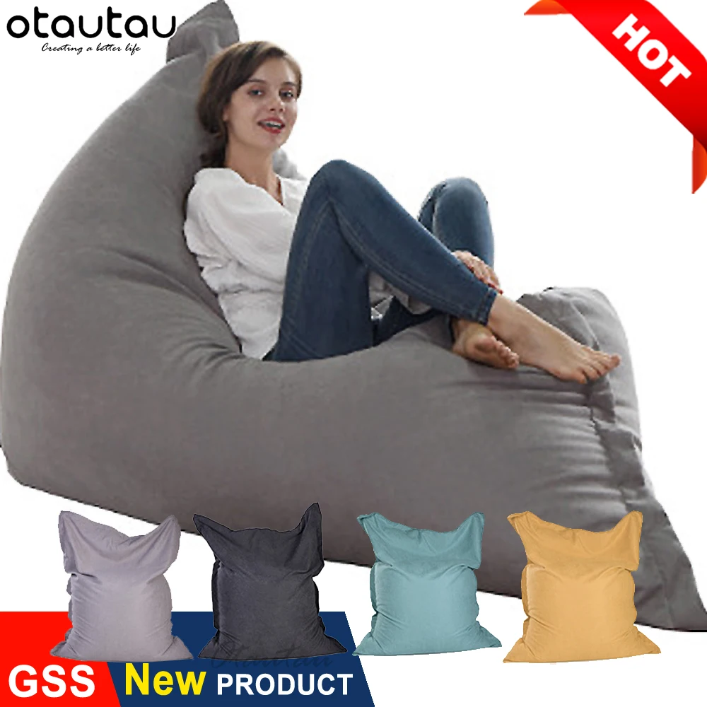 Giant Rectangle Sofa Cover Bean Bag Chair Pouf Envelope Lazy Beanbag