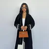 110758-03ef08.jpg Abaya-Cardigan ouvert de luxe pour femmes musulmanes, vêtement de prière pour femmes, caftan noir Dubaï, robe de soirée, vêtements grande taille avec ceinture