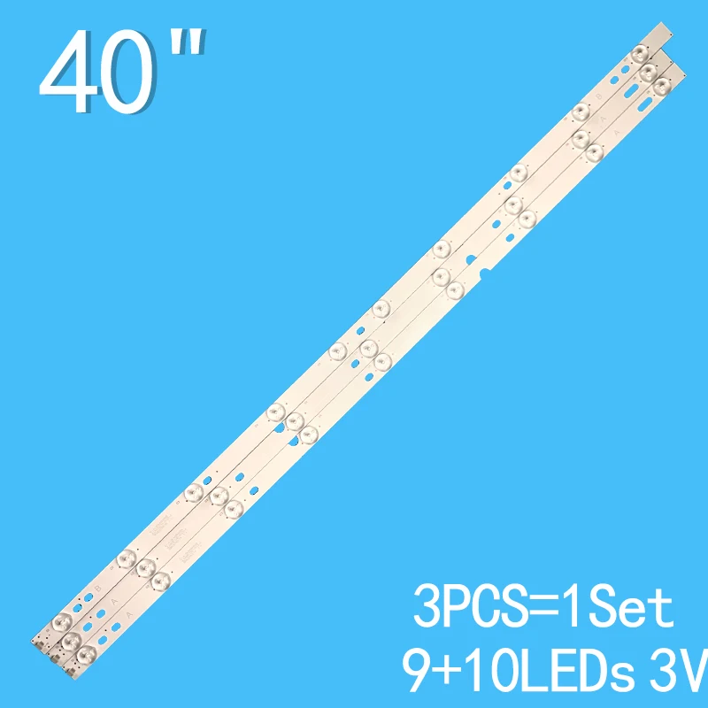 3pcs 768mm LED Backlight Strip for ERISSON 40LES73 40LES69Sp-led40 Jl.D4091235-01AS-C E465853 IC-A-SKA40D455A IC-D-SKA40D455B led backlight strip e50 c1 d50u d1 d50 d1 500tt43 v3 v4 evtlbm500p0601 dn 2 e213009 e465853 7410a lb50057 71b50083l01000004r