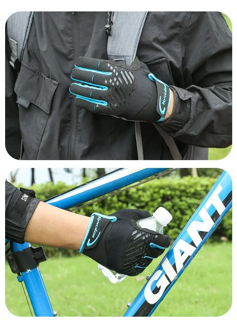 Outdoor MTB Radfahren Handschuhe Voll Finger Touchscreen Atmungsaktive Anti-schweiß Stoßfest Motorrad Handschuhe Männer Wandern Bergsteigen – Detail 8