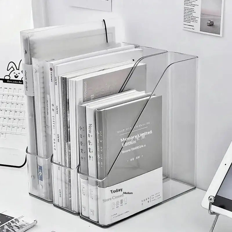 Organizzatore da Scrivania in PET Trasparente a 3 Livelli, Porta Documenti e Contenitore per Archiviazione per Ufficio e Aula - immagine 3