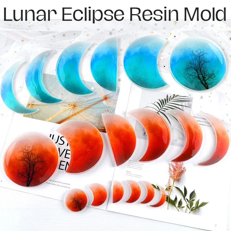 Moon Phase Resin Molds Crescent Silicone Molds Full Moon Epoxy for Resin Crafts DIY Making Decoration