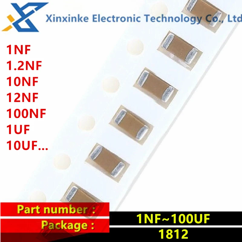 20PCS 1812 4532 Chip Ceramic Capacitor X7R 10uF 22uF 47uF 100uF 6.3V 10V 16V 25V 35V 50V 224K 102 103 104 1nF 2.2nF 4.7nF 10nF