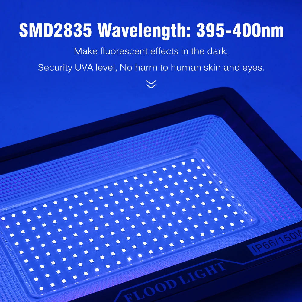 UV Flood Light Lamp 50W 100W UV Curing Party Stage Blacklight for Parties Curing Glue 395nm Halloween Fluorescent Stage lights led stage light black light bulbs uv curing lamp