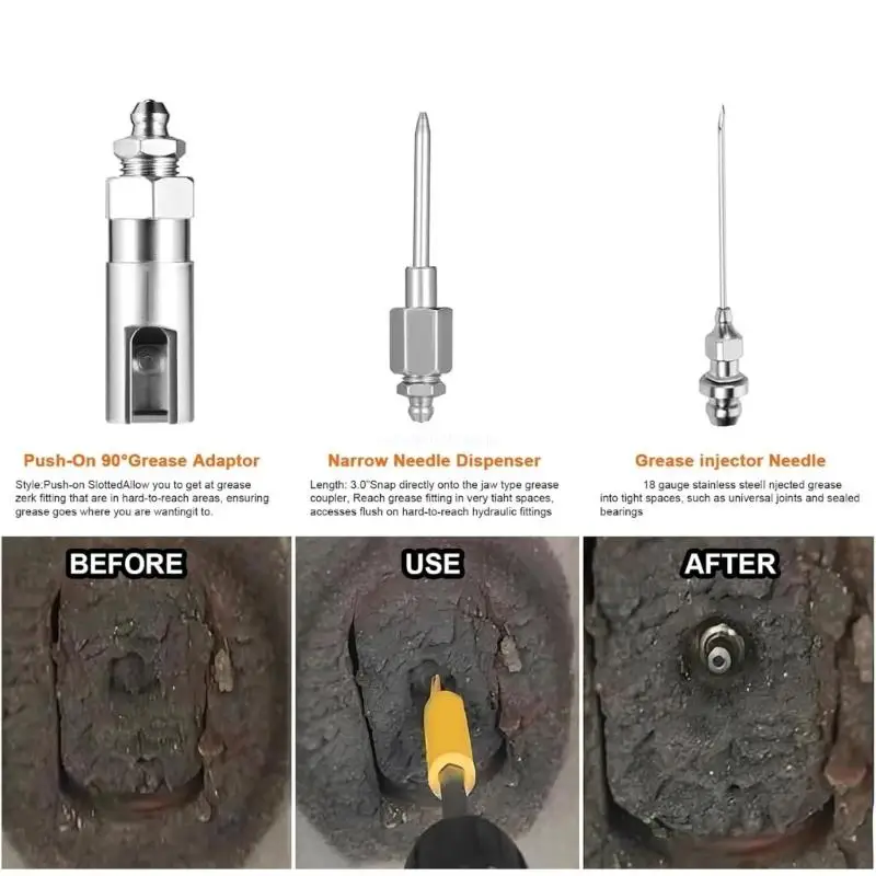 Professional Grease Guns Lubrication Application with 90 Degree Adapters Suitable for Machinery Maintenance Workshop Dropship