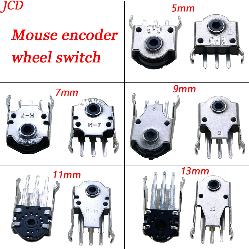 고정밀 마우스 휠 스위치 인코더 5MM 7MM 9MM 11MM 13MM, 마우스 디코더, 5 개입