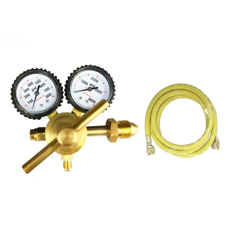 AOMINOHOMA Nitrogen Regulator For HVAC Purge - CGA580 Inlet, 0-800 Psi Output, 1/4" Fitting