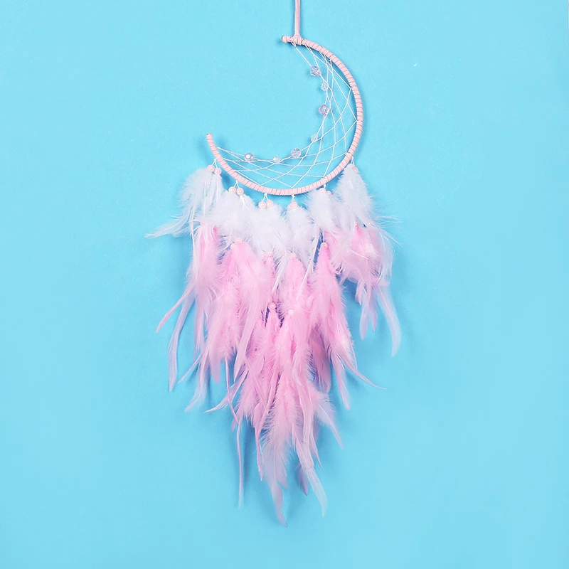 Girl Heart Dreamcatcher Bedroom Decoration Gift Handmade Feather Dream Catcher Wind Chimes Art Chimes Valentine's Day Gifts