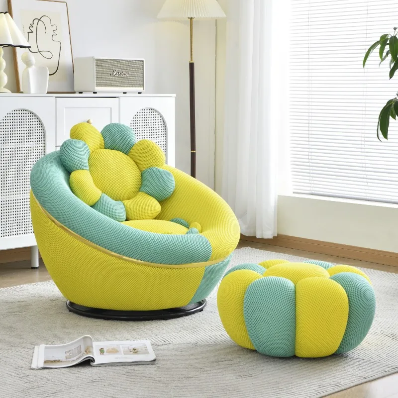 Modern Swivel Egg Chair Lazy Sofa Single Lounge Chair for Living Room Balcony Comfortable Leisure Egg Shell Design Furniture