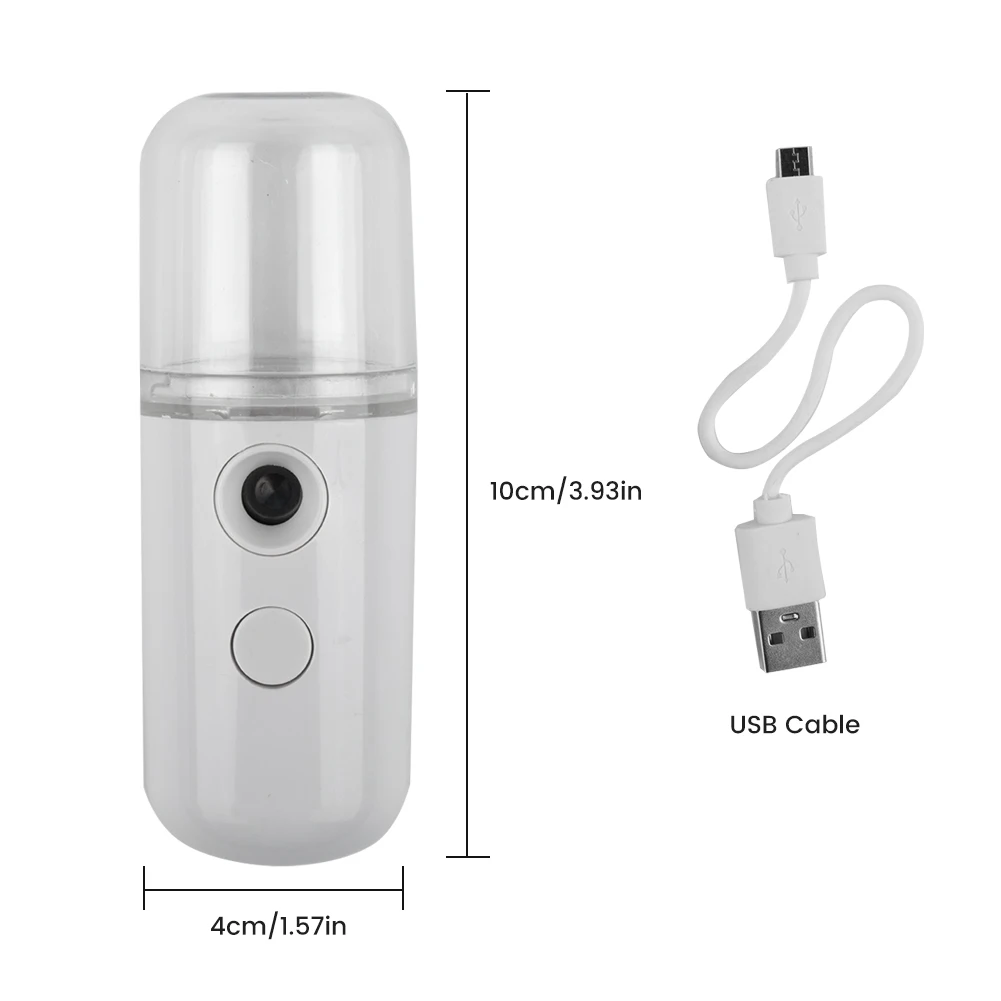 

Universal Cool Mist Maker Nano Face Sprayer Small Steamer USB Wireless 30ml Accessories Convenient Durable Fogger