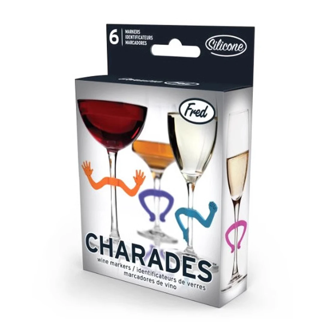 6pcs Palm Cup Marker Left and Right Hand Creative Silicone Funny Hand Dance Wine Glass Recognizer