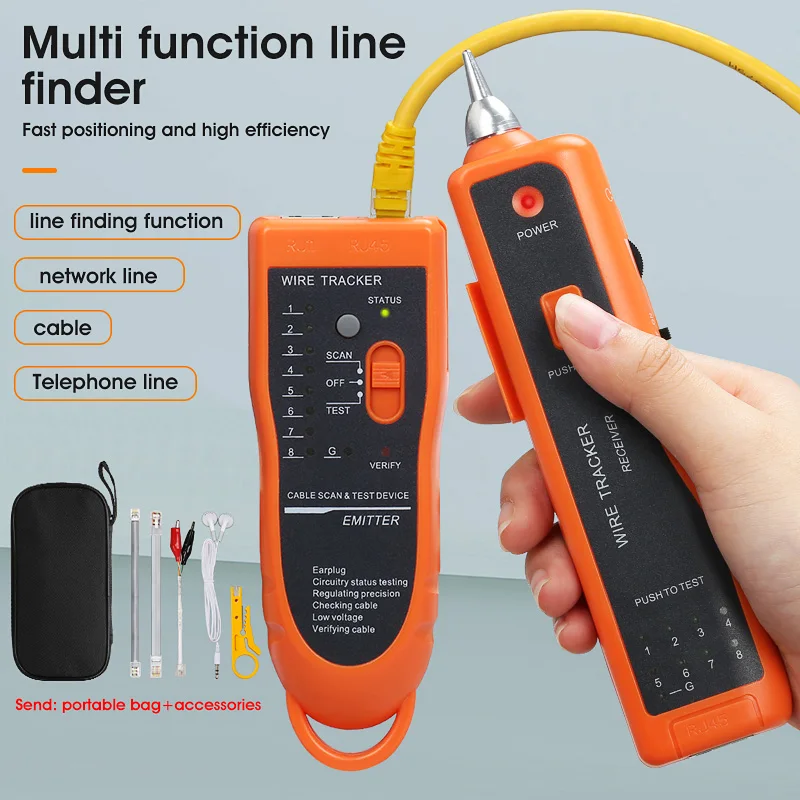 XQ-350 LAN Network Cable Tester Cat5 Cat6 RJ45 UTP STP Detector Line Finder Telephone Wire Tracker Tracer Diagnose Tone Tool Kit rj45 rj11 cable tracker circuit fault telephone wire tracker tracer toner ethernet lan network cable tester detector line finder