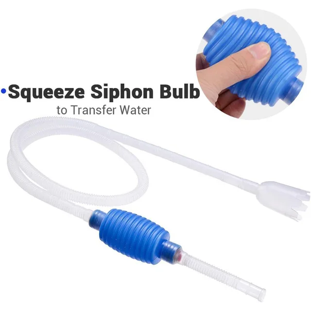 Aquarium Fish Tank Vacuum Sand Gravel Cleaner Siphon Long Nozzle Water Changer Pump Filter 4