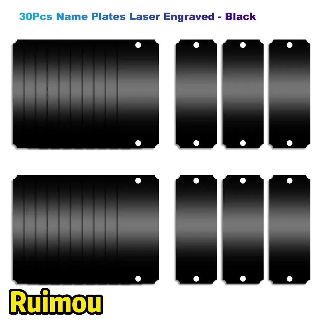 Yaocom 12 Pcs Name Plates Laser Engraved Brushed Solid Metal Plate Personalized Plaque Blank Custom Name Tag Frame Name Label With Adhesive Backing And Screws For Diy Gold Round Corner 1 X 3