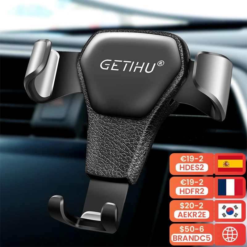 Getihu Gravity Phone Holder In Car Air Vent Clip Mount Stand Gps