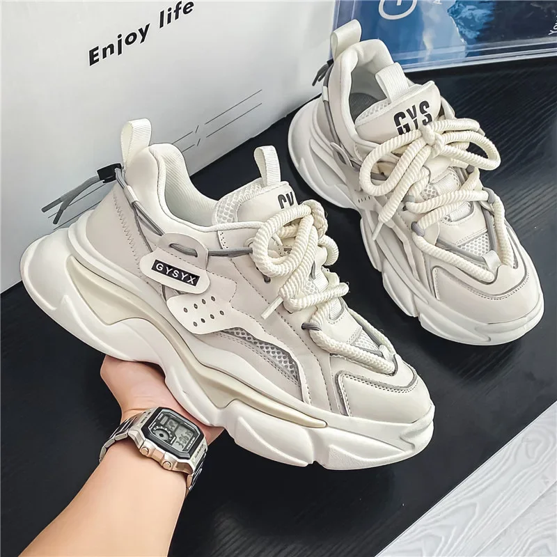 

Sneaker Men's Autumn Non-Slip Wear-Resistant Casual Running Shoes Teenagers Outdoor Gray Thick Sole Tenis