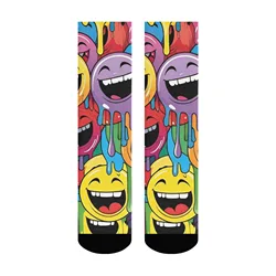 Vibrant Street Art Men's Novelty Socks - Harajuku Style Fun Compression Socks - One Size (Color 1)