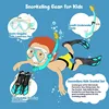 Snorkel Set, Mask Fins Snorkeling Gear for Anti-Fog Swim Goggles 180 Panoramic View Dry Top Snorkel and Dive Flippers Combo wit