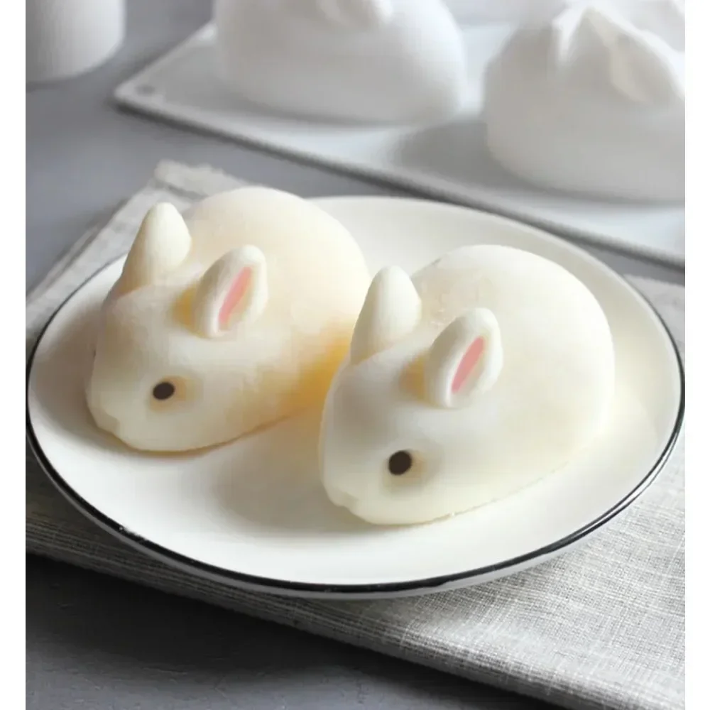 Silicone 3D Rabbit Soap Mold DIY Candle Mould Cute Cake Pudding Chocolate Dessert Baking Accessories Candle Making Supplies