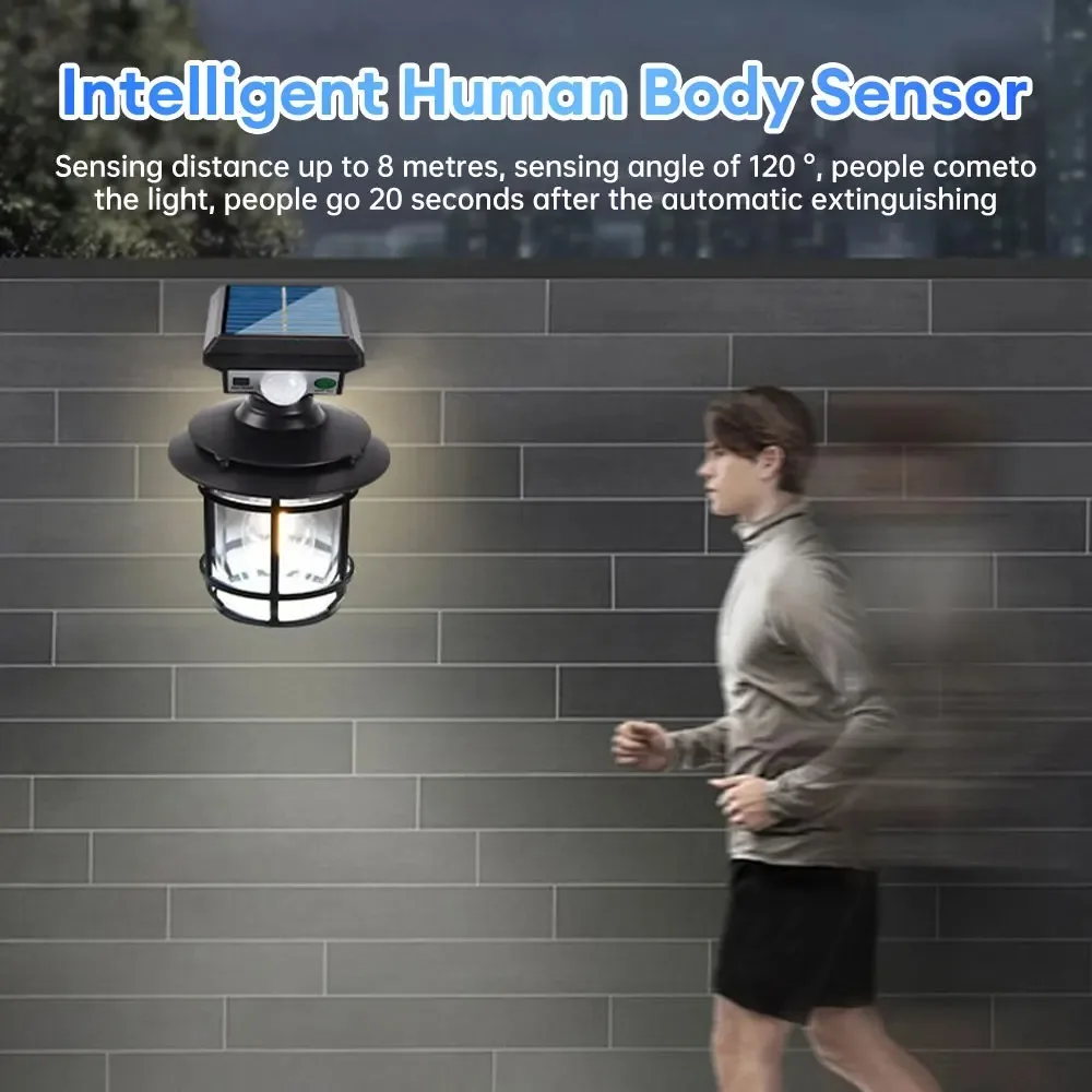 Description Picture 4 of item4PCS Motion Sensor Solar Street Light IP65 Waterproof Garden Security Wall Light Motion Intelligent Sensor Light for Patio Villa