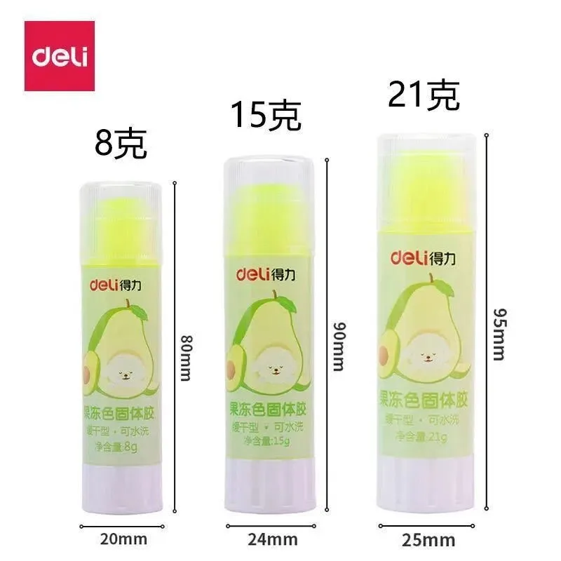 3pcs Deli Jelly Solid Glue Stick Formaldehyde-Free Learning Office Supplies School Students Handmade Diy Solid Strong Glue 2