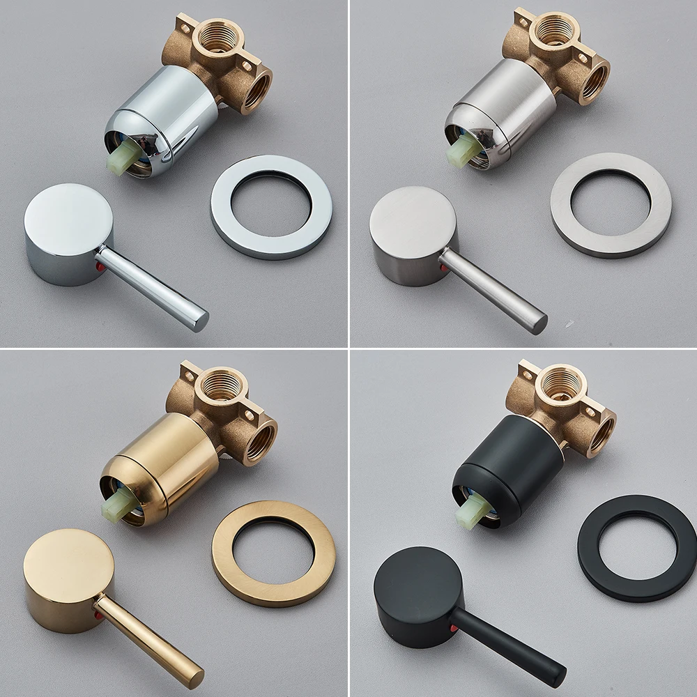 Shower Head Diverter Valve Diverter Valve Faucet Valve Brass Mixer Tap Bathroom Water Faucets Shower Diverter Valve Black Chrome Concealed Bifunctional Hot Cold Valve Contral