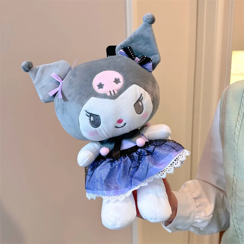 

Оригинальные Плюшевые игрушки Sanrio Kuromi серии темная горничная, искусственные японские Мультяшные мягкие куклы, детские подарки на день рождения
